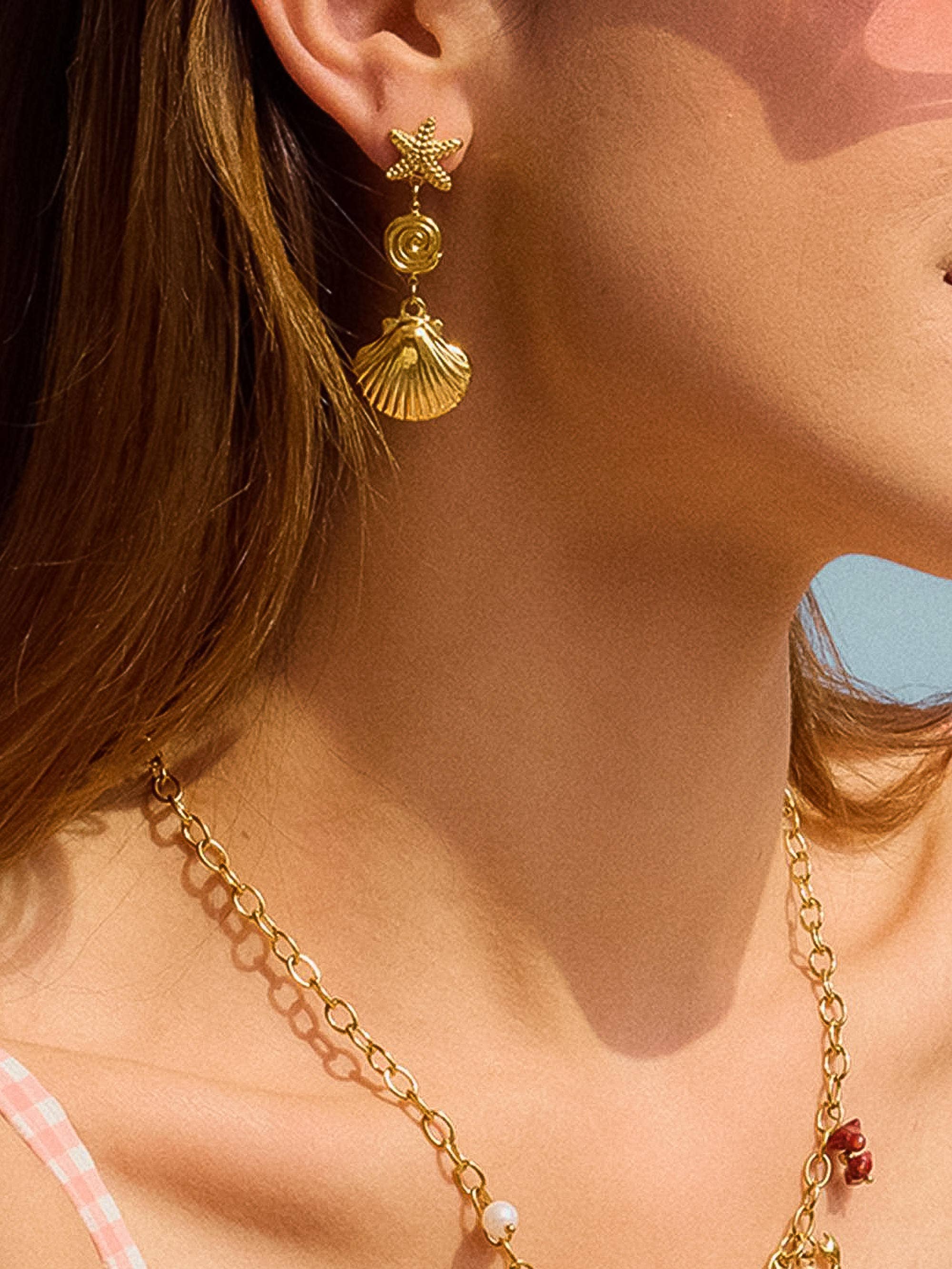 Vesta Seashell Earring - Yellow Gold - Fundcutody