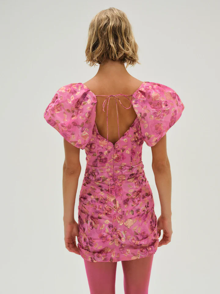 Blurred Roses Mini Dress - Pink - Fundcutody