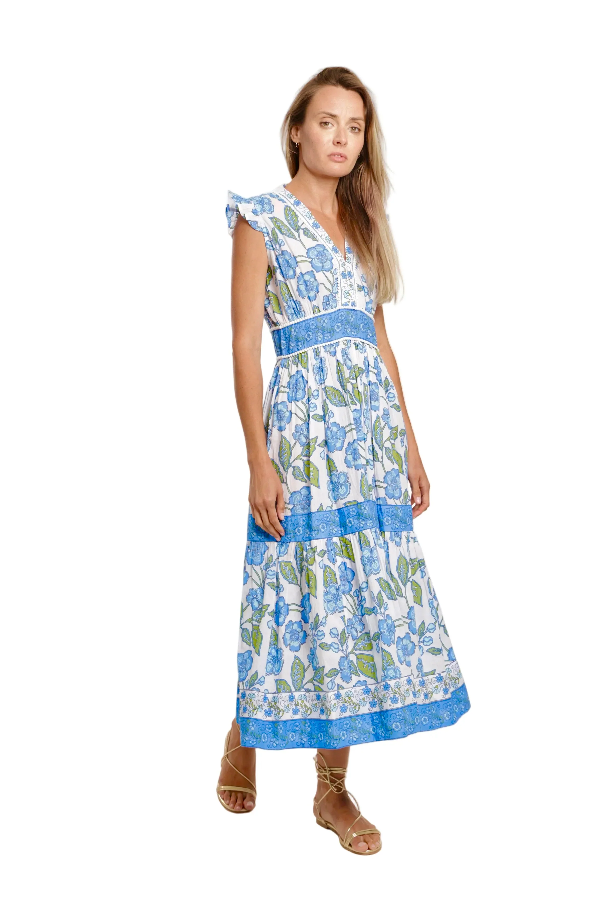 Celine Dress - Fleur Blue - Fundcutody
