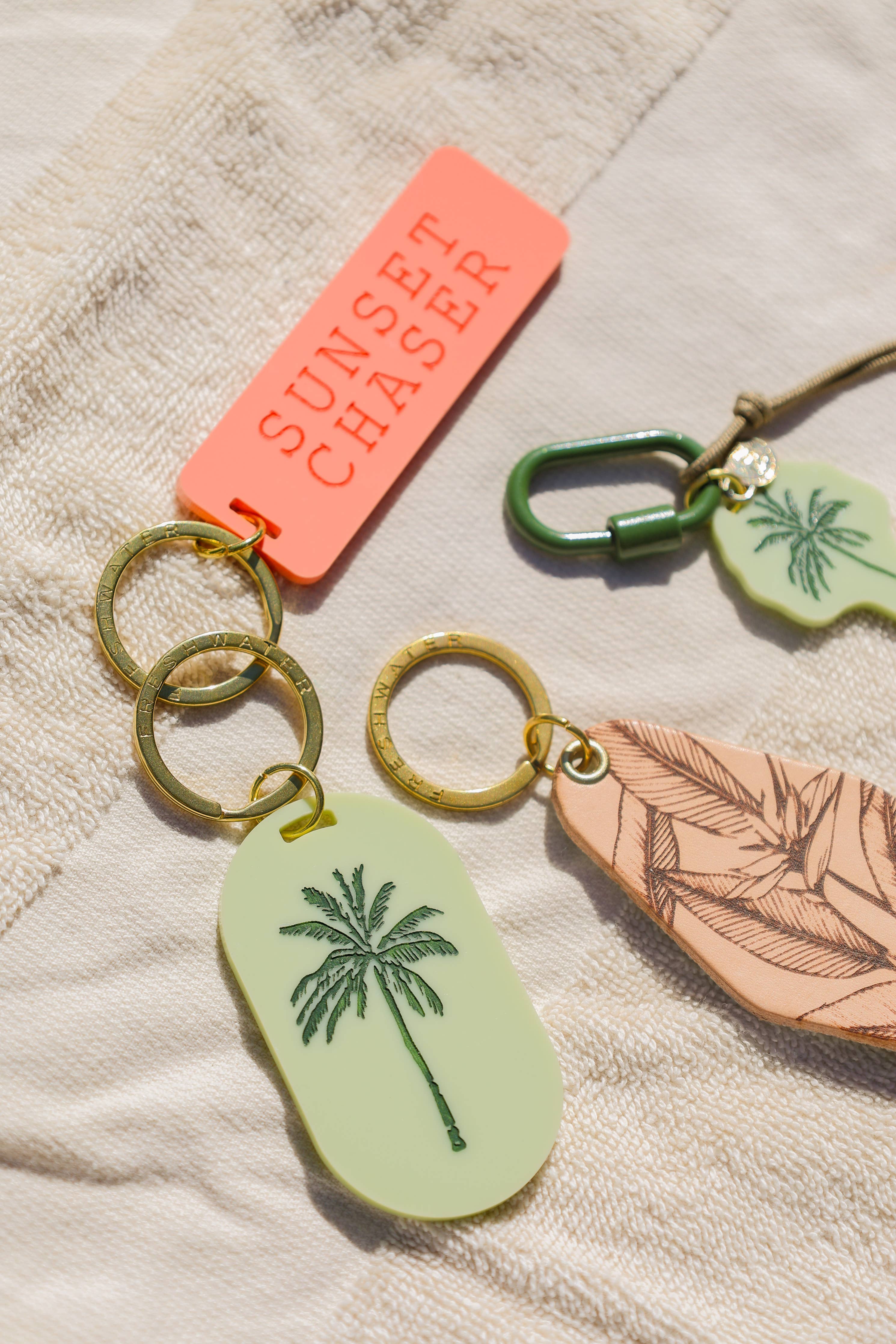 Palm Tree Icon Pill Keychain: Keychain on Card - Fundcutody