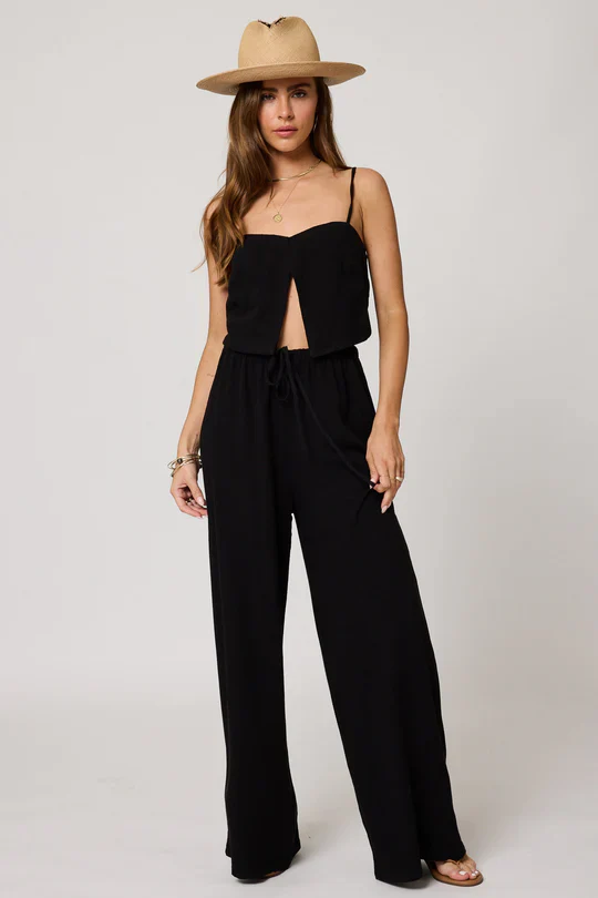 The Venice Wide Leg Pant  C Black - Fundcutody