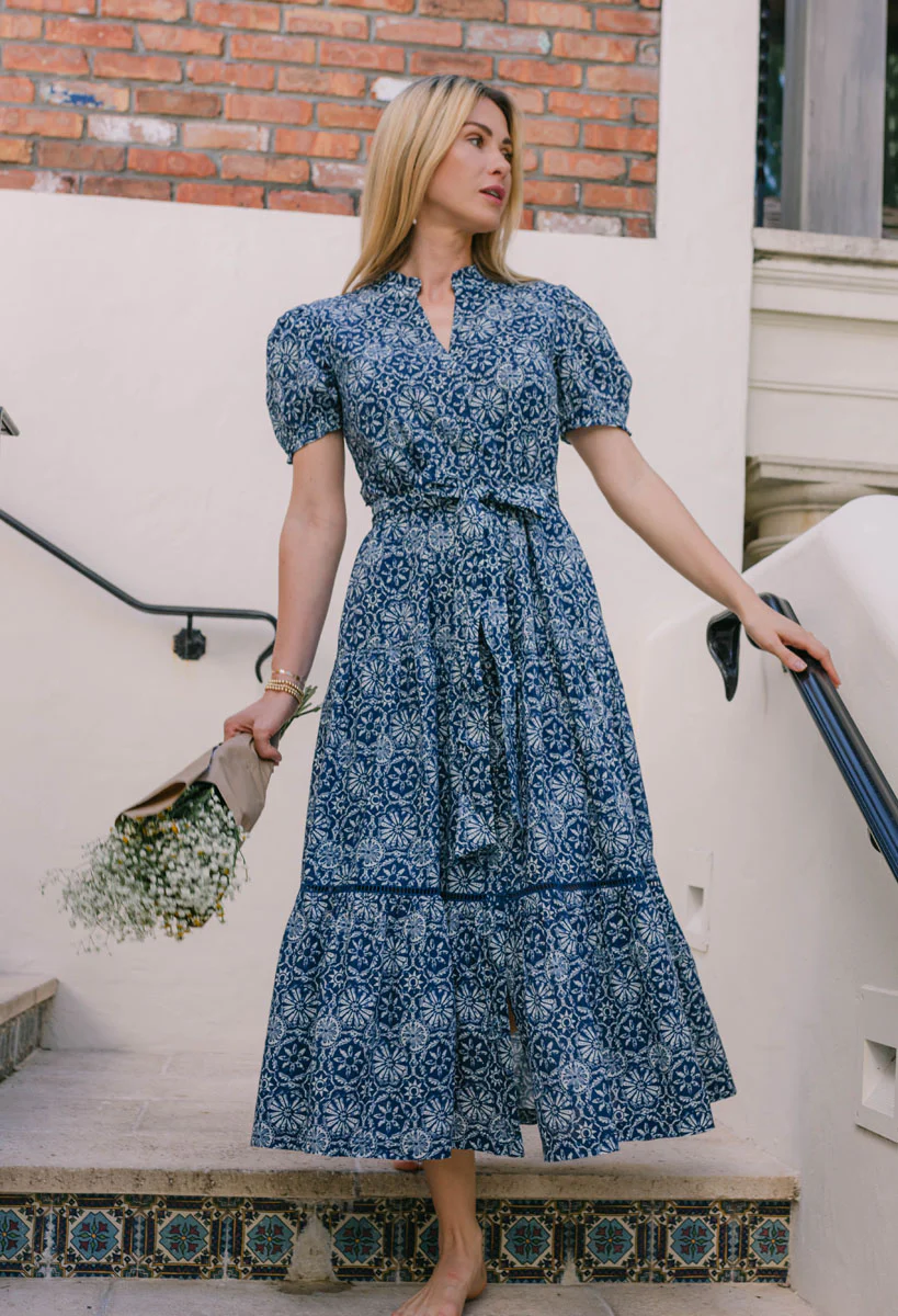 Lily Maxi Dress - Navy Geo - Fundcutody
