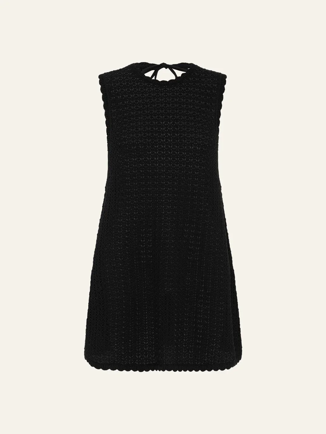 Pointelle Shift Mini Dress - Noir - Fundcutody