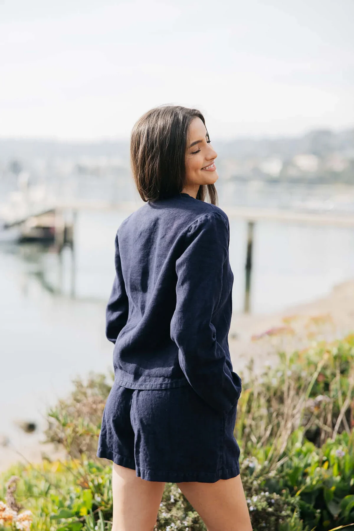 Hudson Linen Shorts - Navy - Fundcutody