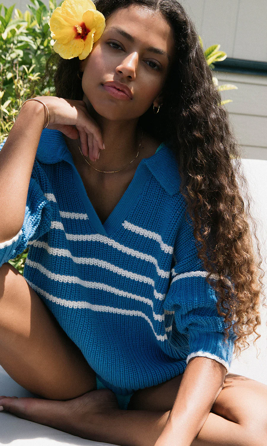Kimberly Sweater  C Creme/Blue - Fundcutody