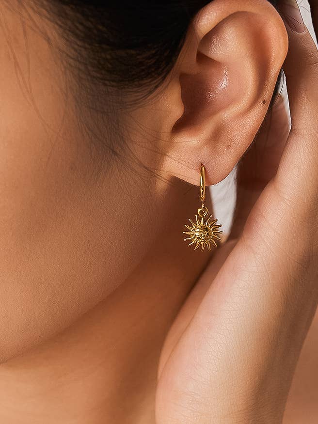 Pascale Sun hoop Earring - Yellow Gold - Fundcutody