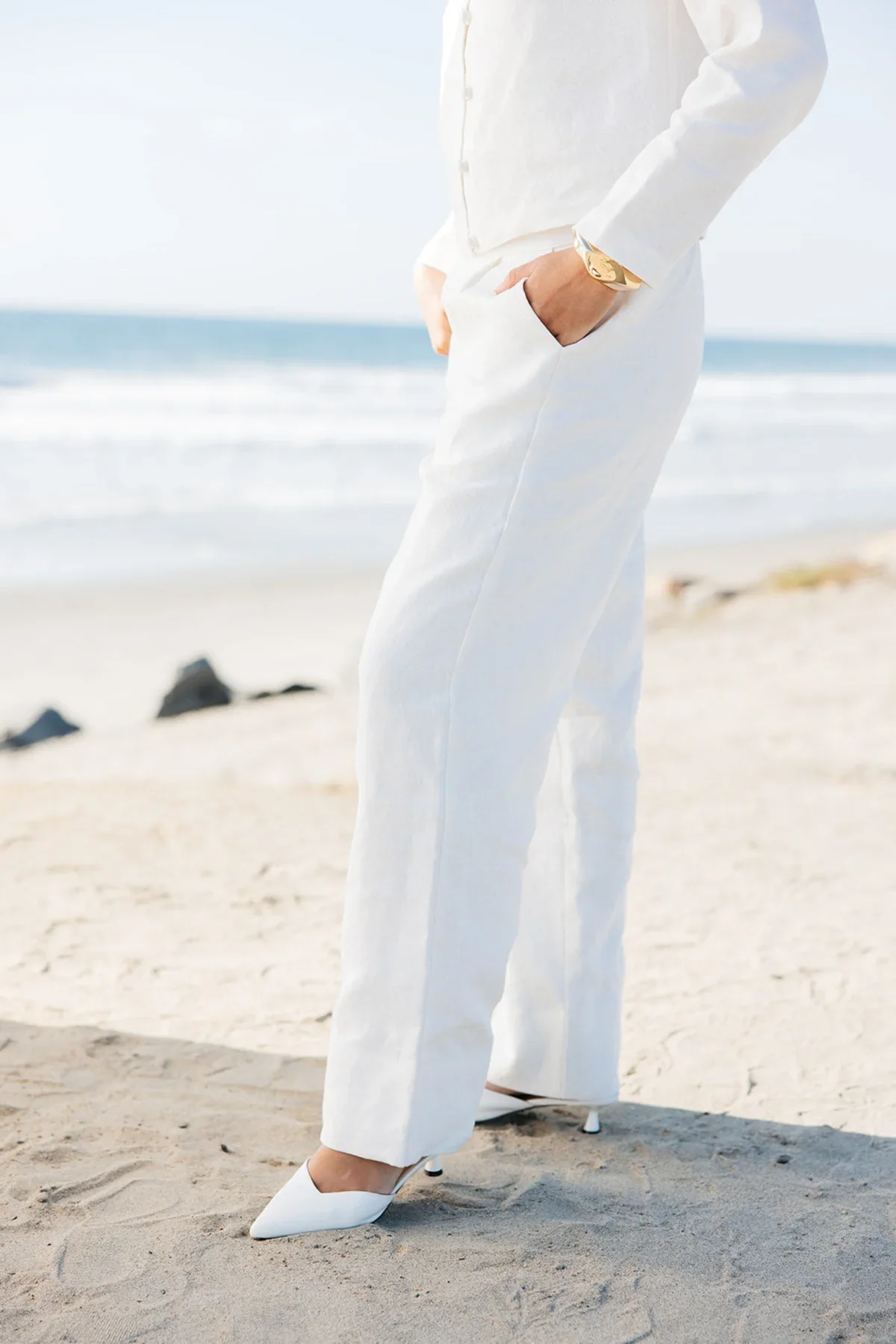 Lauren Linen Pant - White - Fundcutody